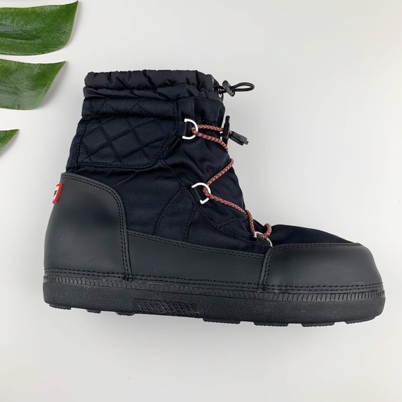 Hunter Original Snow Boots Black Short Quilted Waterproof Platform Women’s 8 - Picture 6 of 13